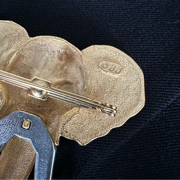 Costume Gold Silver Elephant Head Brooche - Picture 7 of 8